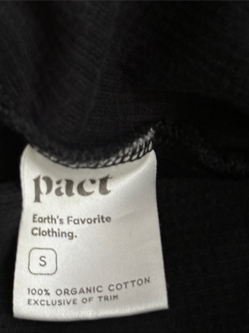 Pact organic cotton Black Thermal Jogger Pants with Drawstring size s - Picture 8 of 8